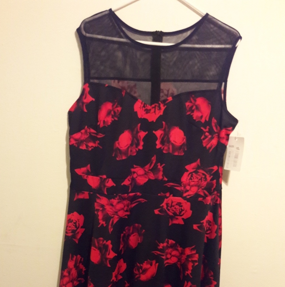 Red and black dress